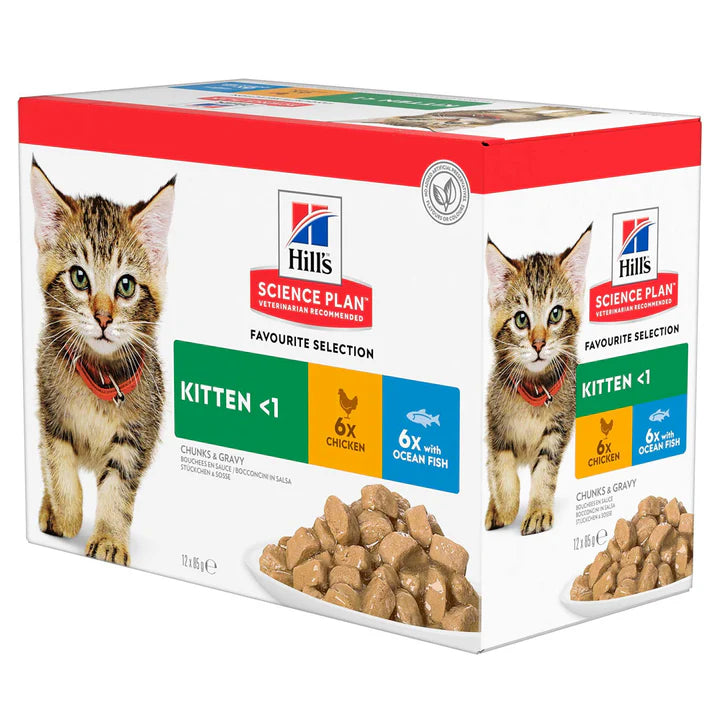 Hill's Science Plan Kitten Wet Food Multipack Chicken & Ocean Fish (12x85g)