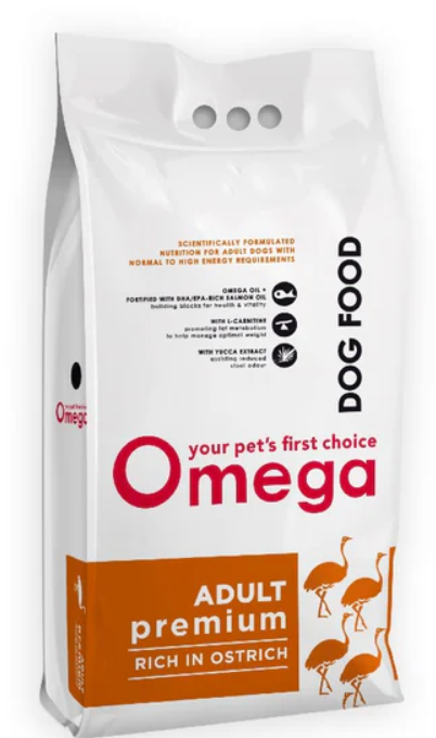 Omega Premium Adult Dry Dog Food-Ostrich/Chicken