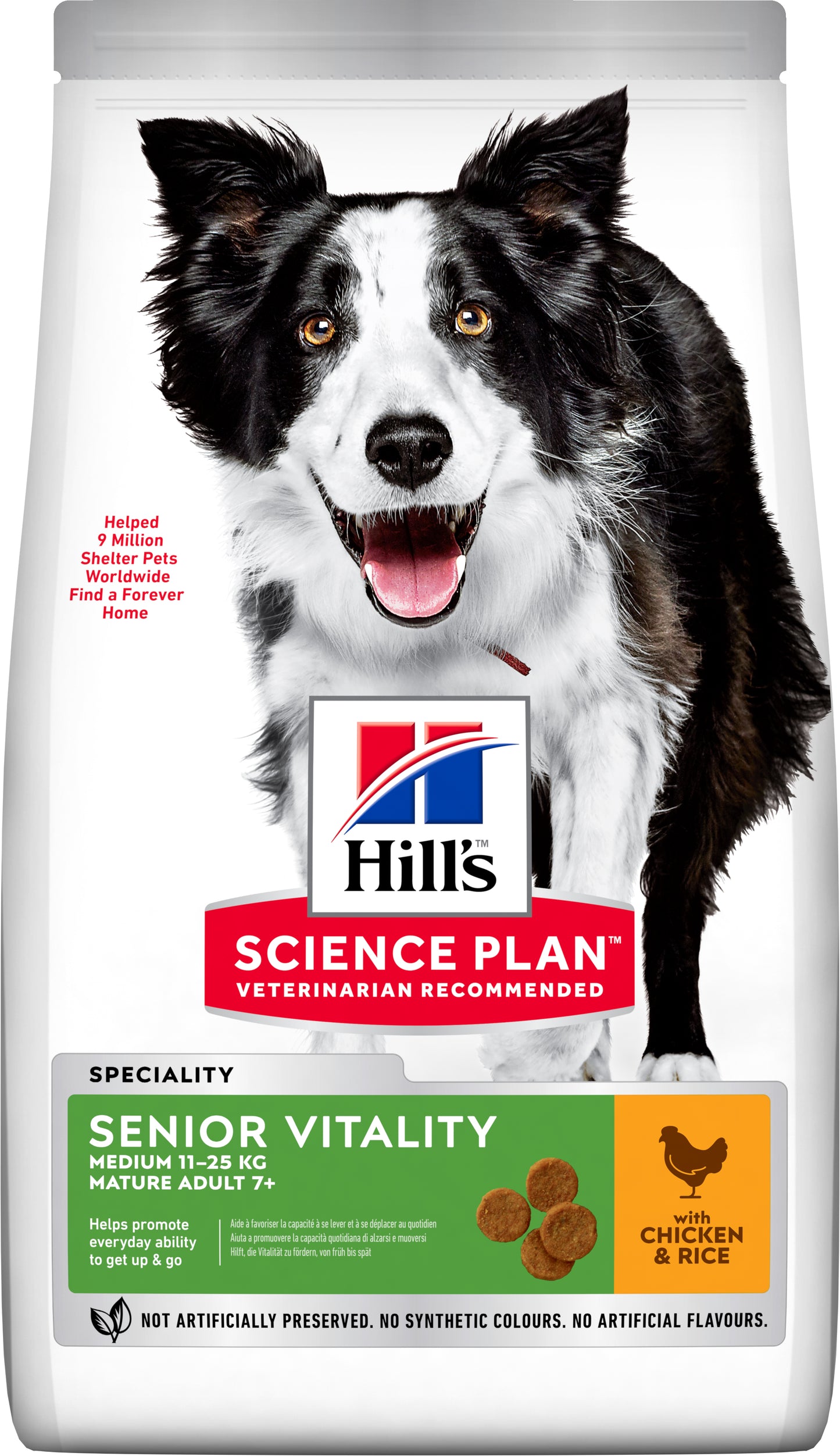 Hills Science Plan Adult 7+ Senior Vitality Medium Dry Dog Food Chicken Flavour
