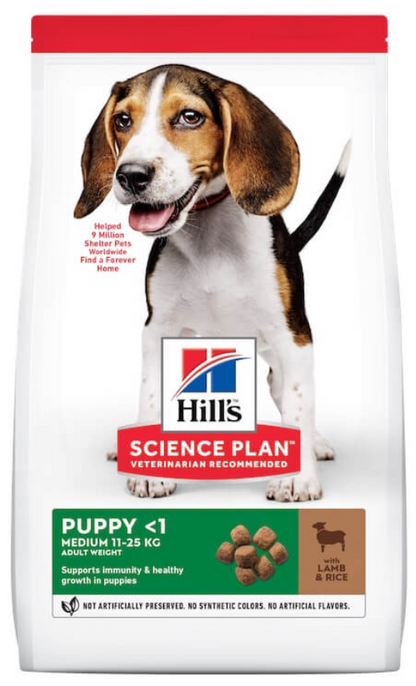 Hills Science Plan Puppy Medium Breed Dry Dog Food-Lamb and Rice