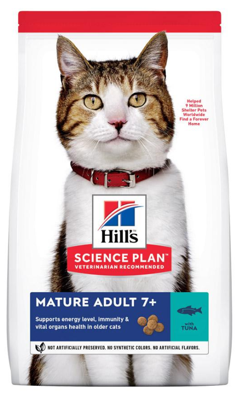 Hills Science Plan Mature 7+ Dry Cat Food- Tuna