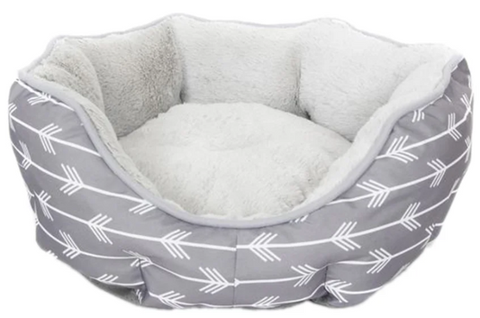 Plush Grey Dog Bed