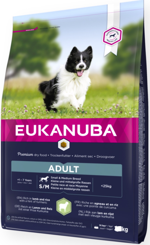 Eukanuba Adult Small & Medium Breed Dry Dog Food- Lamb Flavor