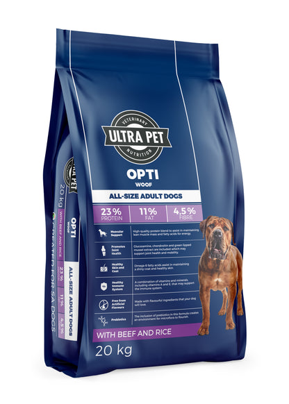 Ultra Pet Optiwoof Adult Dry Dog Food - Beef and Rice
