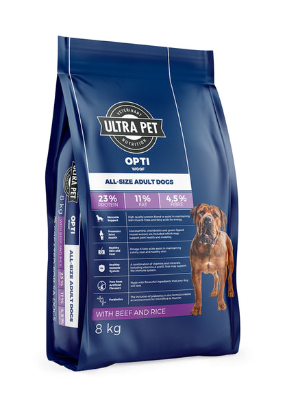 Ultra Pet Optiwoof Adult Dry Dog Food - Beef and Rice