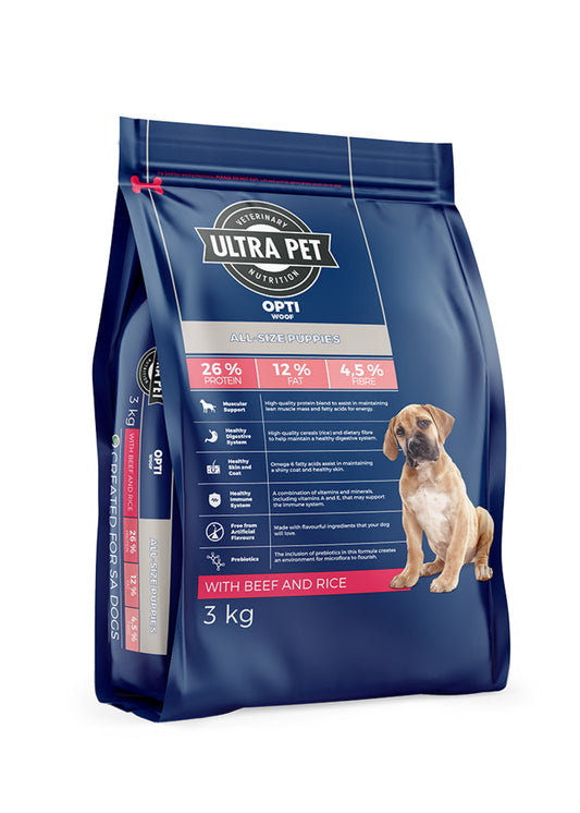 Ultra Pet Optiwoof Puppy Dry Dog Food - Beef and Rice