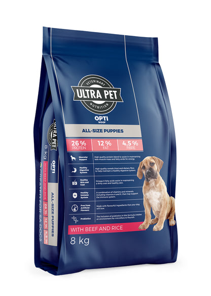 Ultra Pet Optiwoof Puppy Dry Dog Food - Beef and Rice