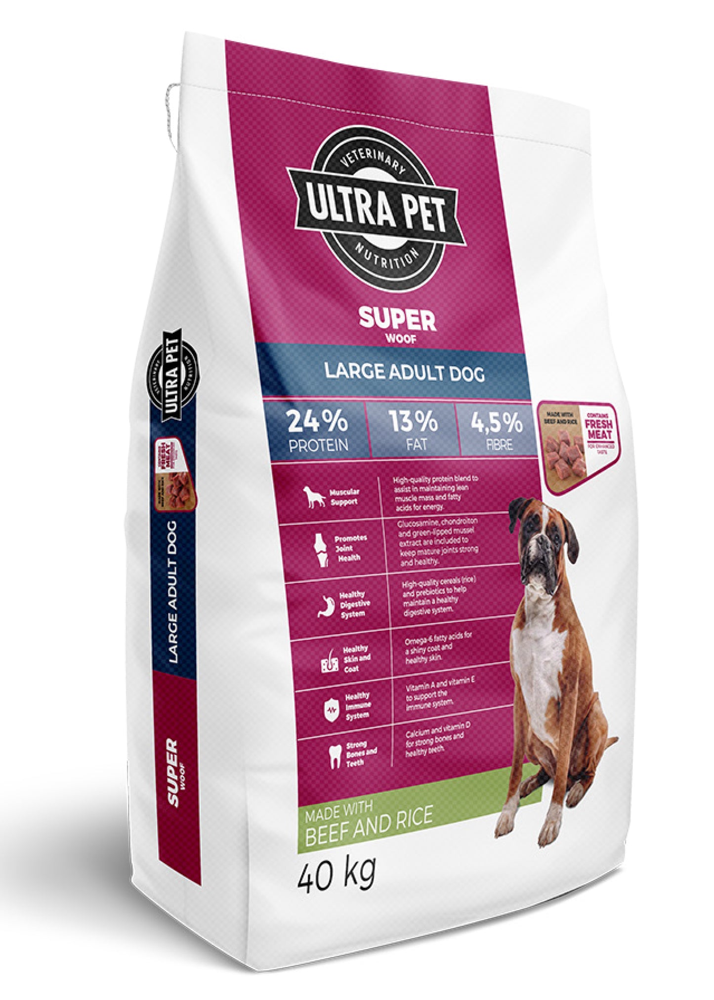 Ultra Pet Superwoof Large Adult Dry Dog Food - Beef and Rice