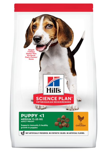 Hills Science Plan Puppy Medium Breed Dry Dog Food-Chicken