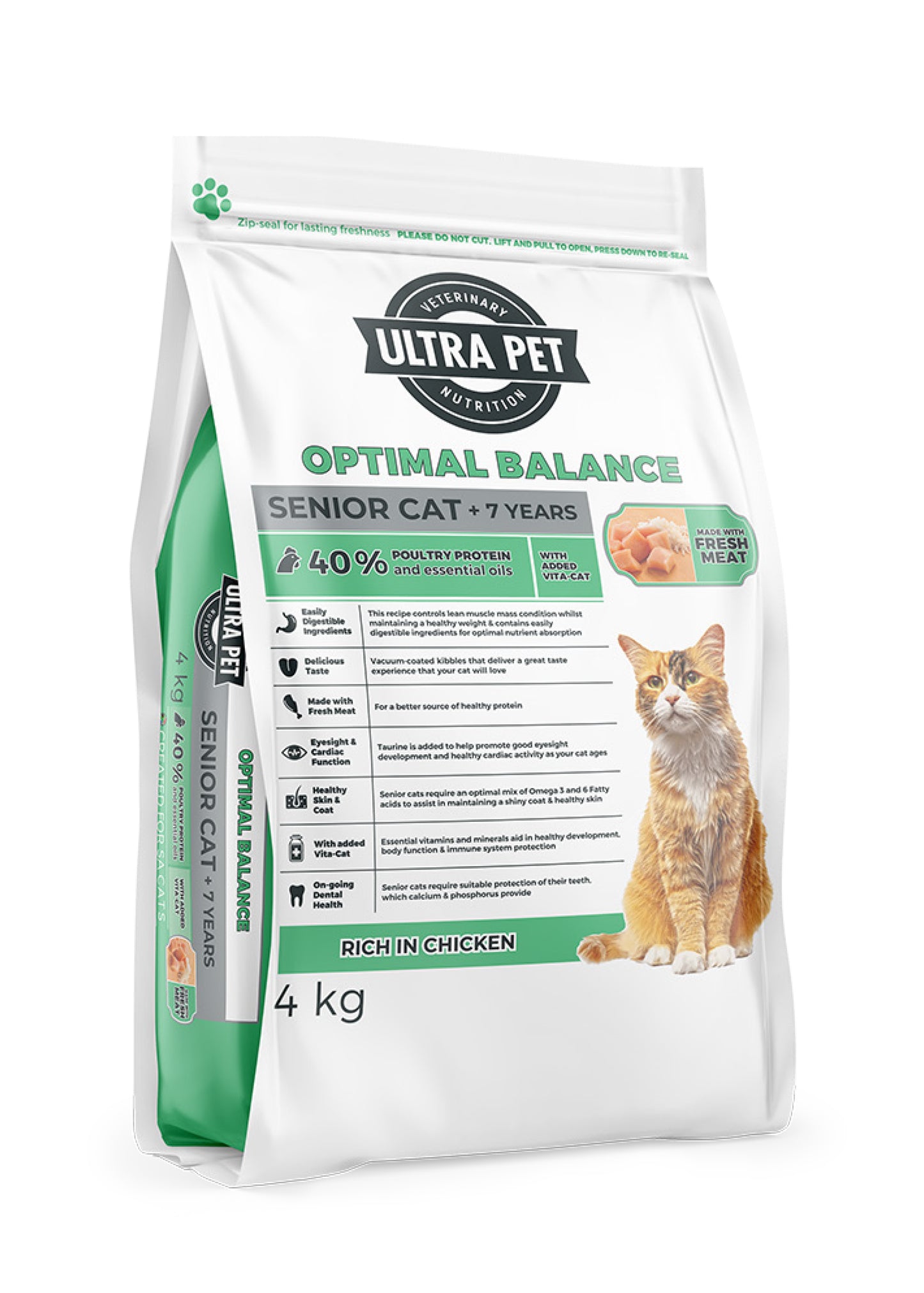 Ultra Pet Optimal Balance Senior Dry Cat Food - Chicken and Rice