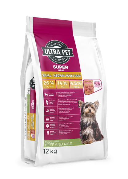 Ultra Pet Superwoof Small to Medium Breed Adult Dry Dog Food - Beef and Rice