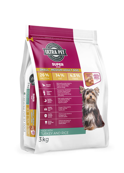 Ultra Pet Superwoof Small to Medium Adult Dry Dog Food - Turkey and Rice