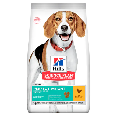Hills Science Plan Adult Perfect Weight Medium Dry Dog Food Chicken Flavour